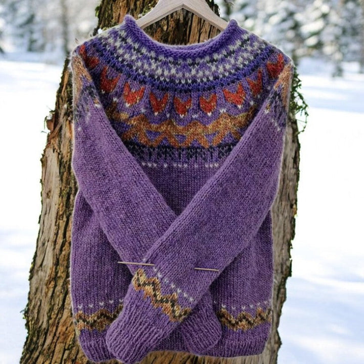Mina - Islandzki Sweter Zakardowy w Stylu Vintage
