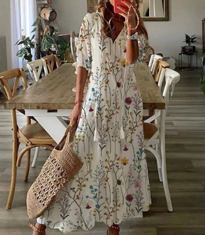 Serena | Maxi sukienka w stylu boho, podkreślająca sylwetkę